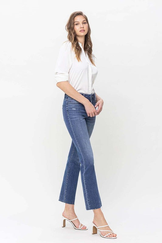 Madeline High Rise Straight Jean With Raw Hem – B Boo's Boutique